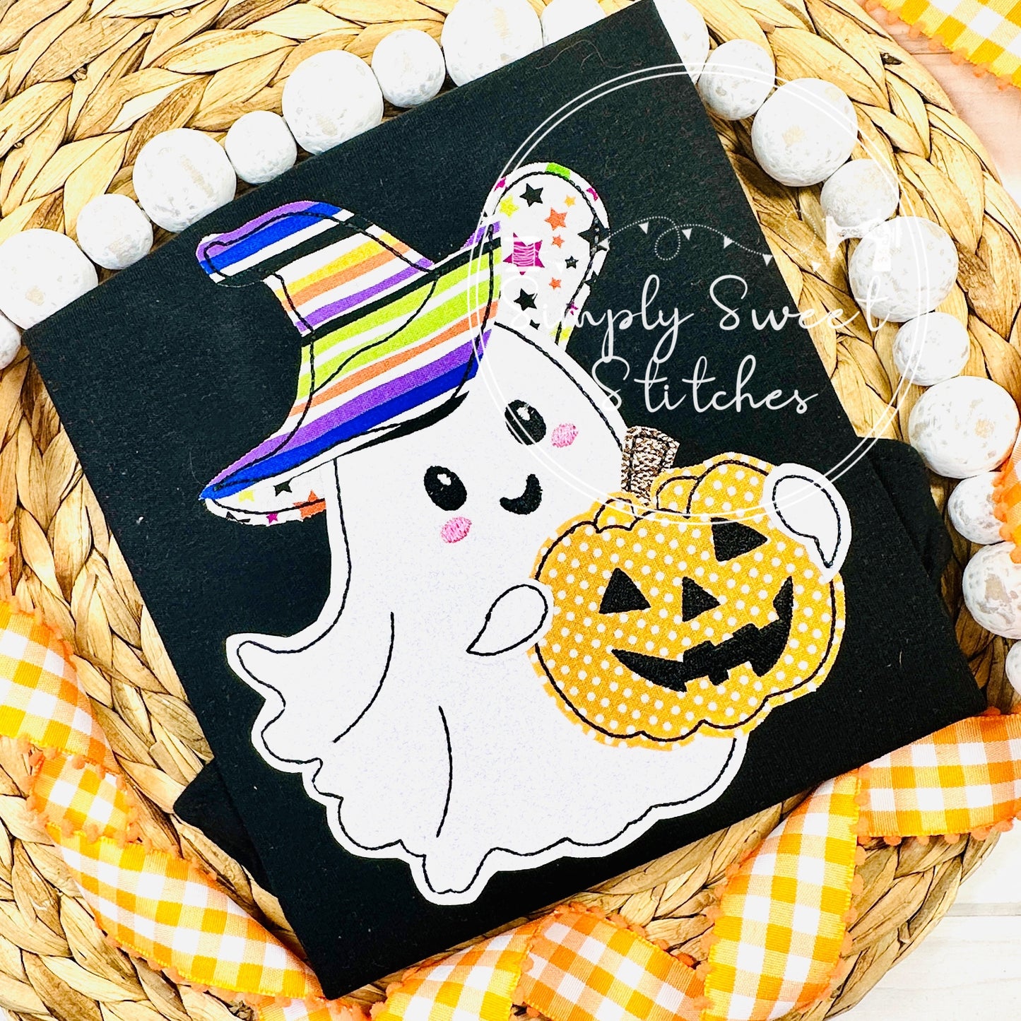 2584 - WITCH GHOST - APPLIQUE CHILD SHIRT