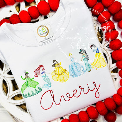 1646 - PRINCESS LINEUP - SKETCH CHILD SHIRT