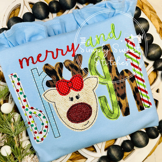 2432 - MERRY AND BRIGHT - APPLIQUE CHILD SHIRT