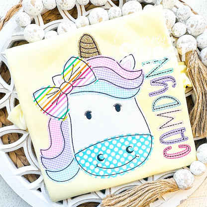 2906 - MAGICAL UNICORN - APPLIQUE CHILD SHIRT