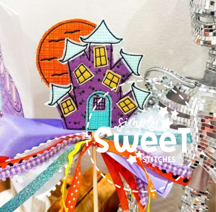 2910 - HALLOWEEN BOO BASKET APPLIQUE - WAND SIGN