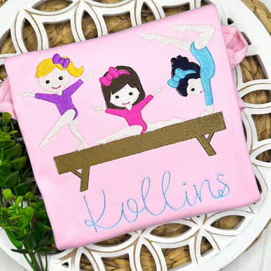 1181 - GYMNASTICS GIRLS - APPLIQUE CHILD SHIRT