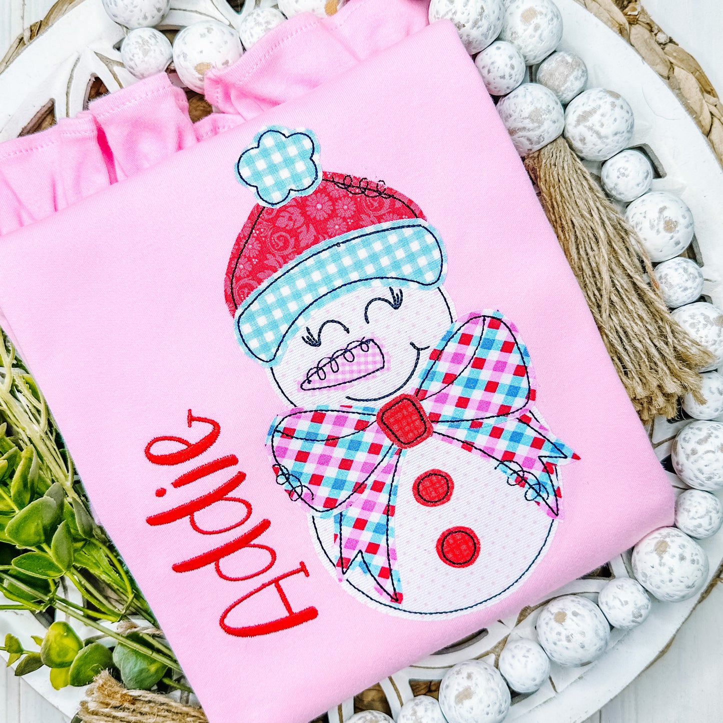 2851 | SNOWMAN GIRL | APPLIQUE CHILD SHIRT