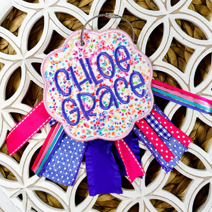 1443 - GIRL SCALLOPED CIRCLE - BAG TAG