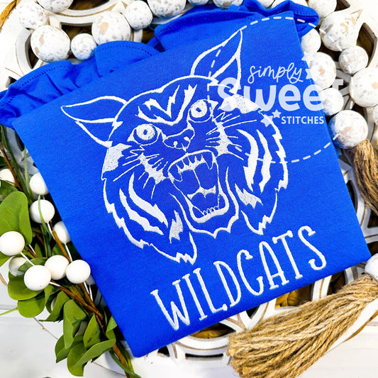 2764 - WILDCATS SCHOOL SPIRIT MASCOT - SKETCH CHILD SHIRT