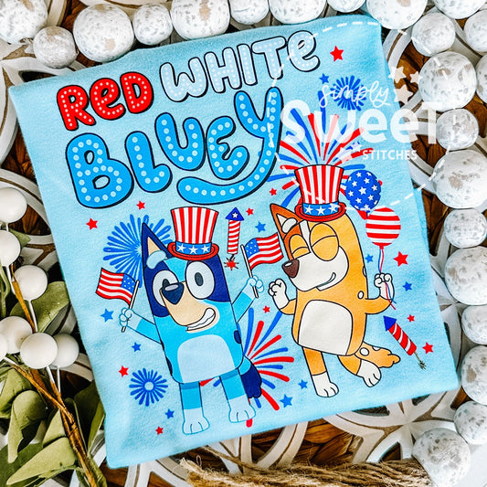 2807 - RED WHITE BLUE HEELER - HEAT PRESS CHILD SHIRT