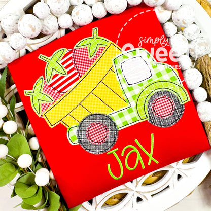 2739 - STRAWBERRY DUMP TRUCK - APPLIQUE CHILD SHIRT