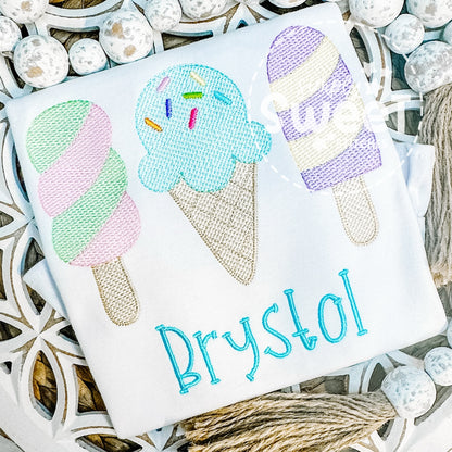 2752 | ICE CREAM TRIO | SKETCH CHILD SHIRT