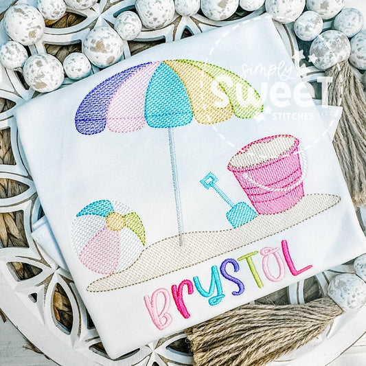 2923 | BEACH UMBRELLA | SKETCH CHILD SHIRT