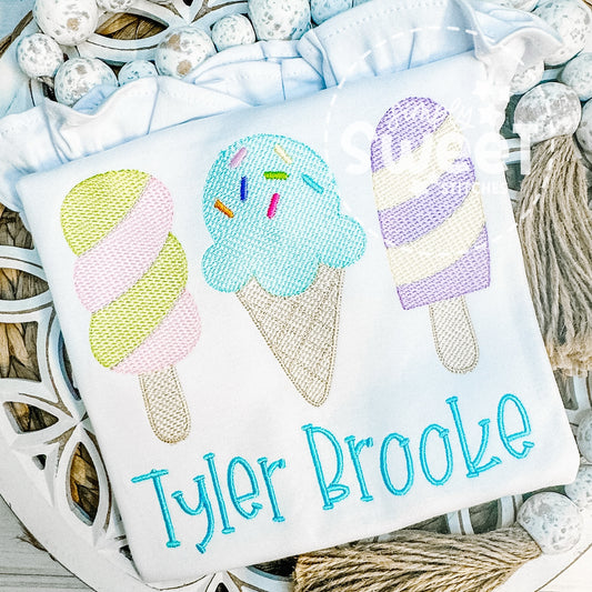 2752 | ICE CREAM TRIO | SKETCH CHILD SHIRT