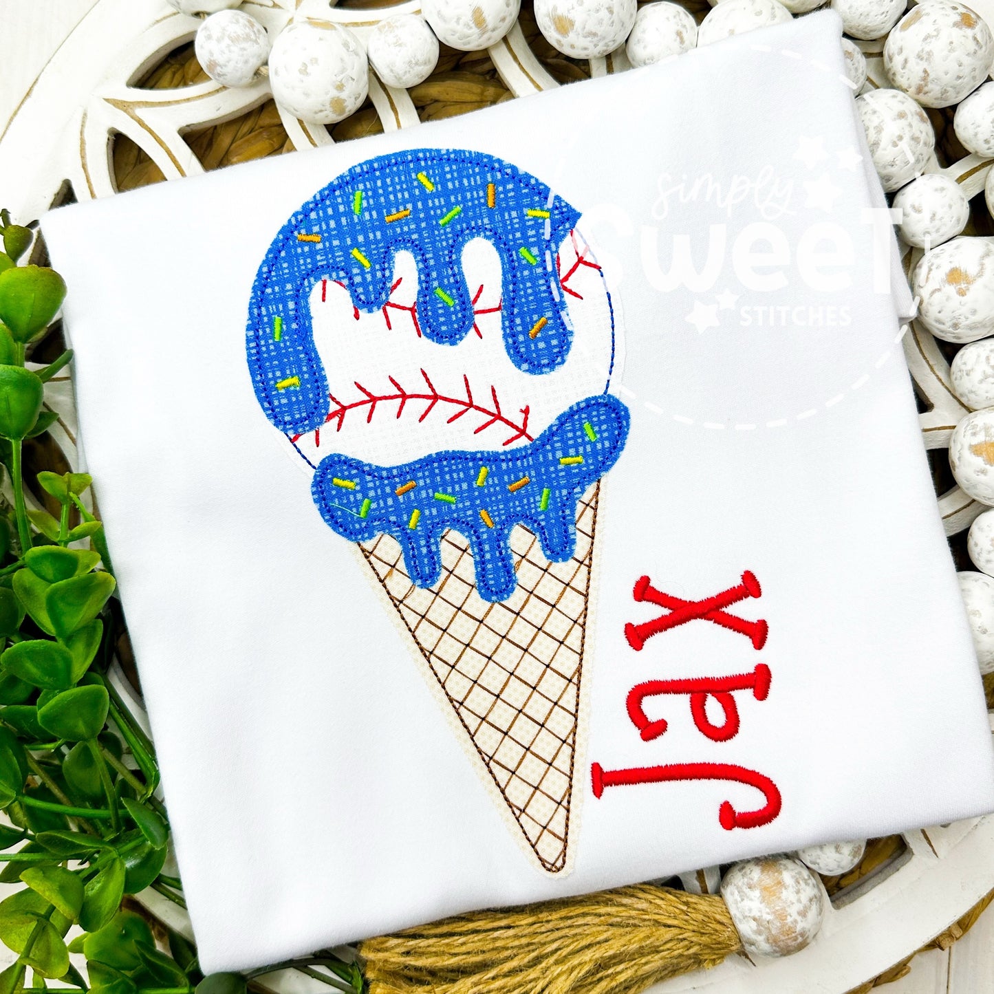 2961 | BASEBALL CONE DRIP | APPLIQUE CHILD SHIRT