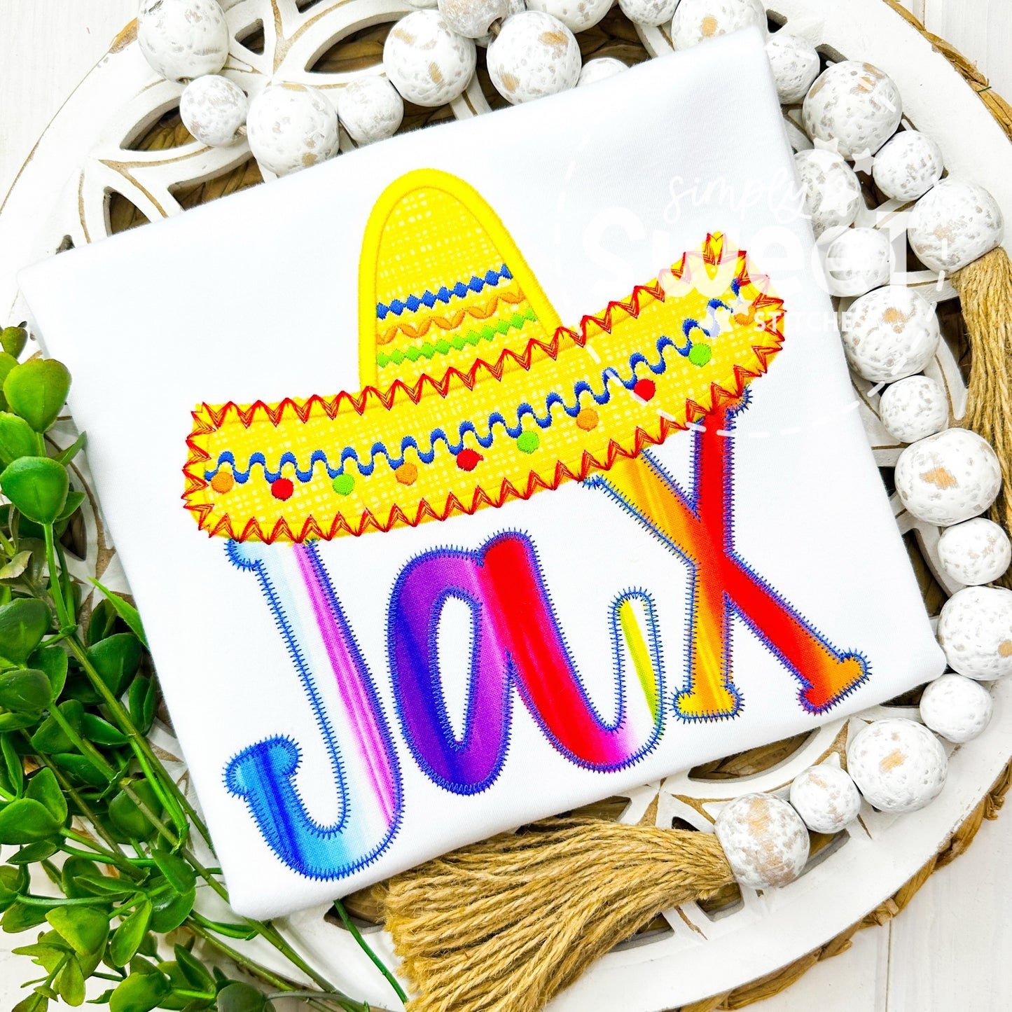 2960 | SOMBRERO HAT NAME | APPLIQUE CHILD SHIRT