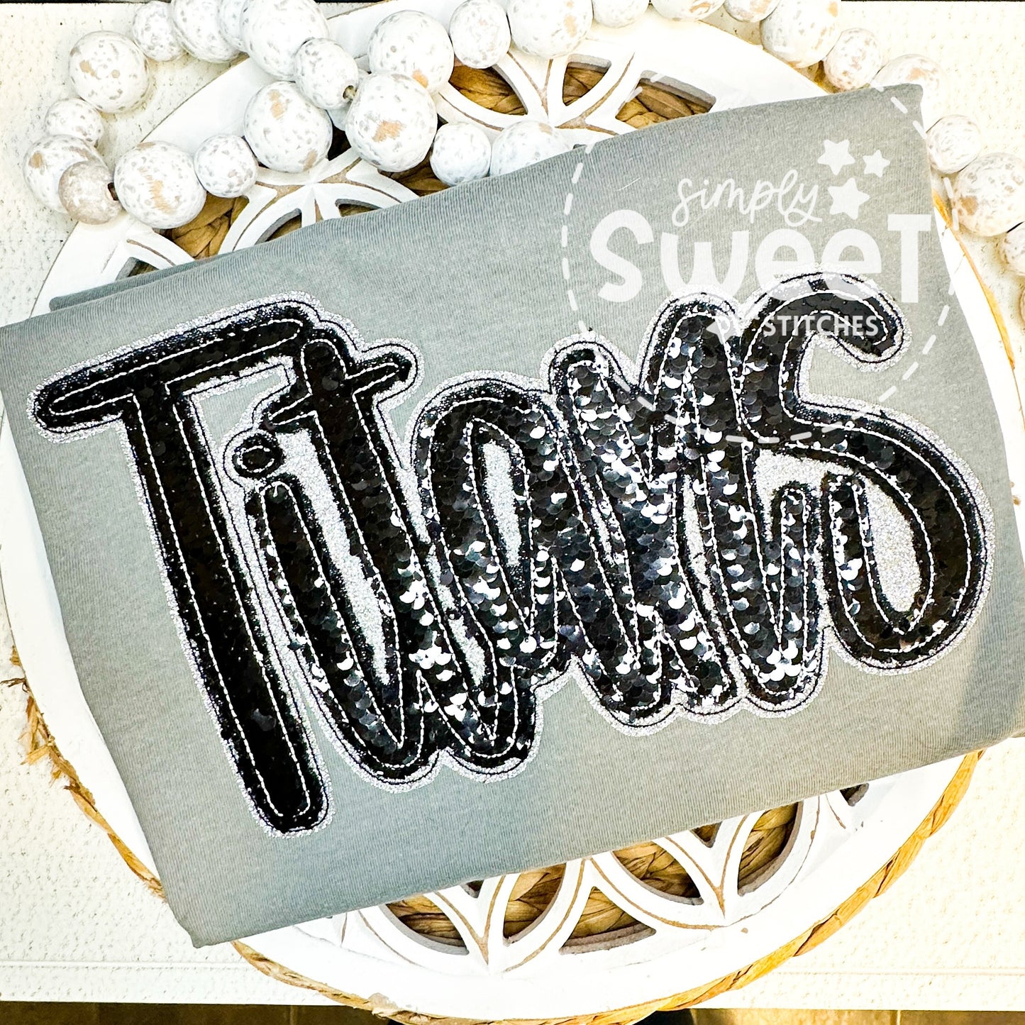 2849 | TITANS SEQUINS DOUBLE STACK | ADULT APPLIQUE SWEATSHIRT