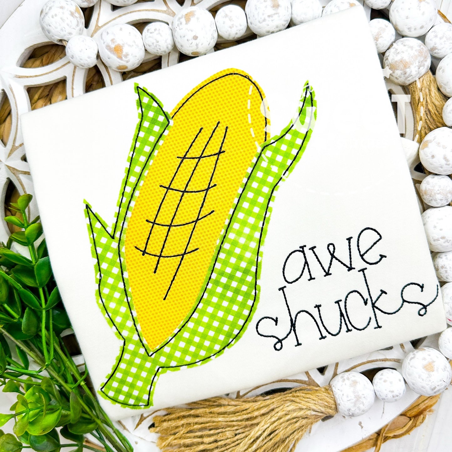 2937 - AWW SHUCKS - APPLIQUE CHILD SHIRT