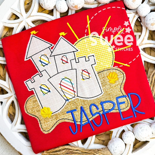 2921 | SAND CASTLE | APPLIQUE CHILD SHIRT