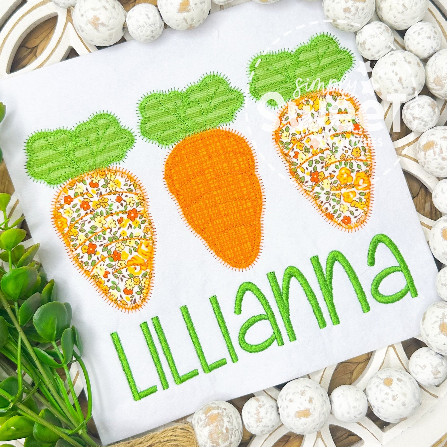 2993 | CARROTS TRIO | APPLIQUE CHILD SHIRT