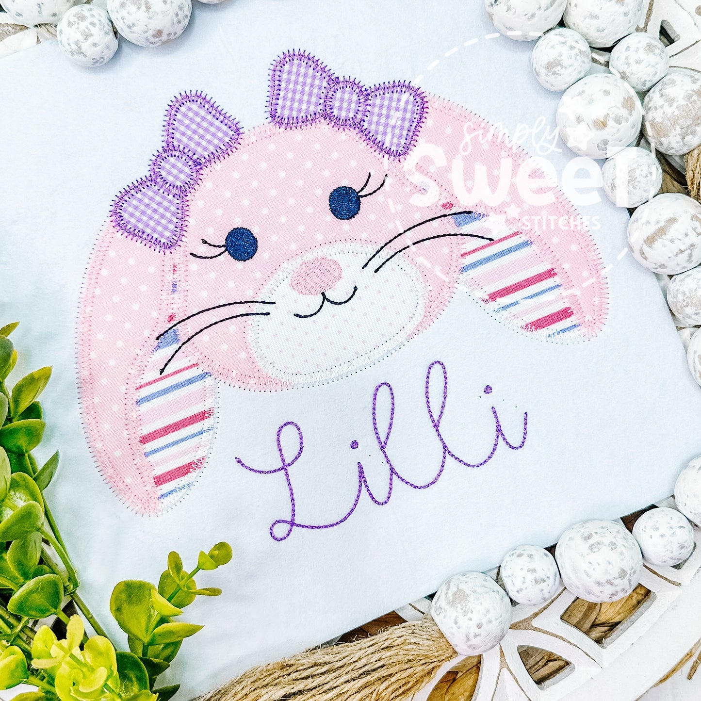 2991 | EASTER BUNNY FACE GIRL | APPLIQUE CHILD SHIRT