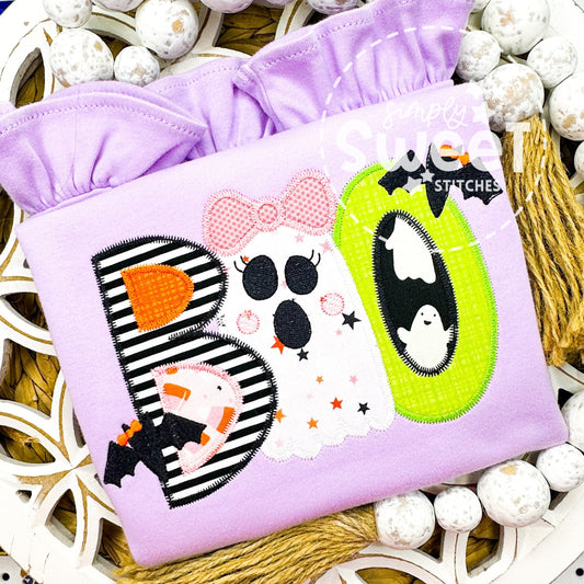 2912 | BOO GIRL HALLOWEEN | APPLIQUE CHILD SHIRT