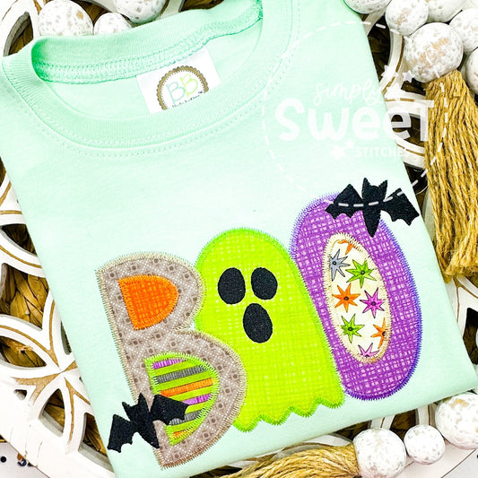 2912 | BOO BOY HALLOWEEN | APPLIQUE CHILD SHIRT