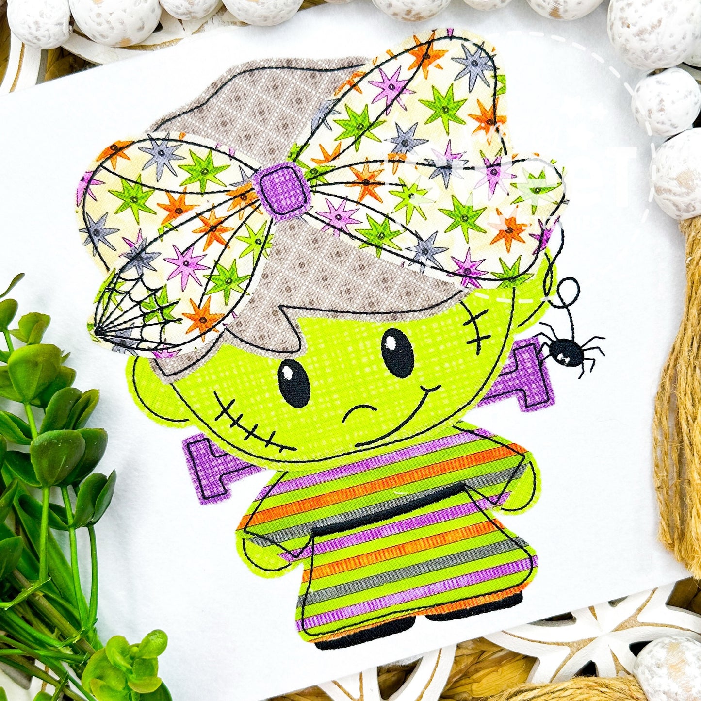 2889 - FRANKENSTEIN GIRLY GIRL - APPLIQUE CHILD SHIRT