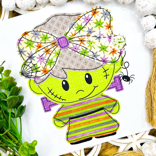 2889 - FRANKENSTEIN GIRLY GIRL - APPLIQUE CHILD SHIRT