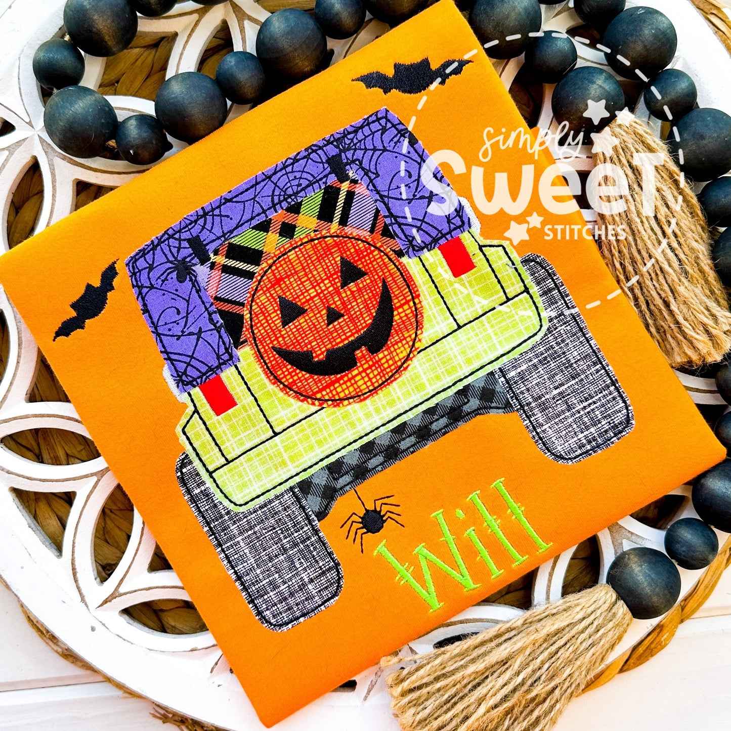 2890 - HALLOWEEN JEEP - APPLIQUE CHILD SHIRT