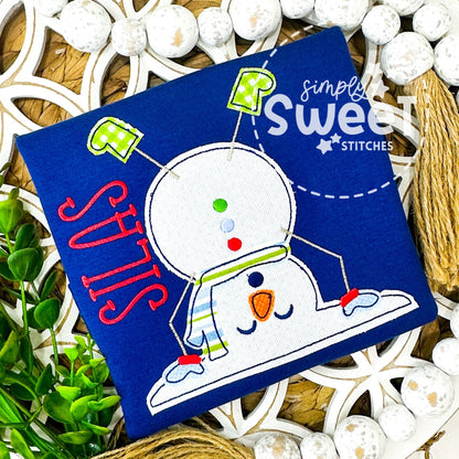 2199 - UPSIDE DOWN SNOWMAN - APPLIQUE CHILD SHIRT