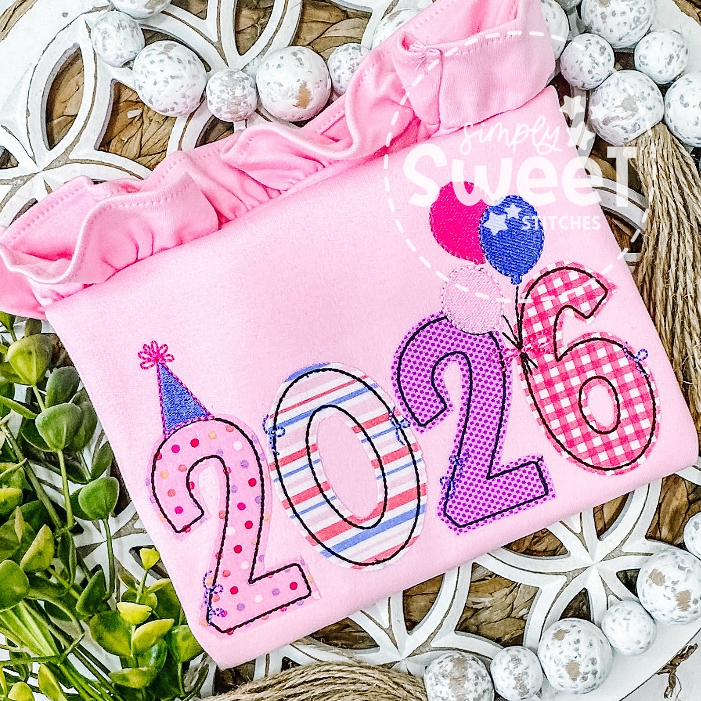 2996 | HAPPY NEW YEAR | APPLIQUE CHILD SHIRT