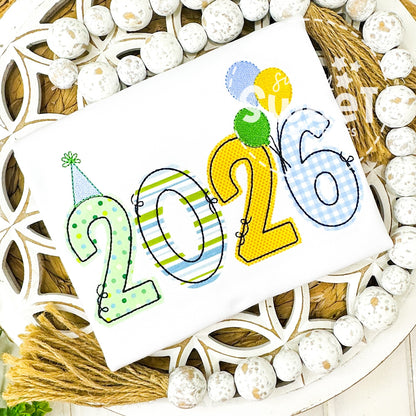 2996 | HAPPY NEW YEAR | APPLIQUE CHILD SHIRT