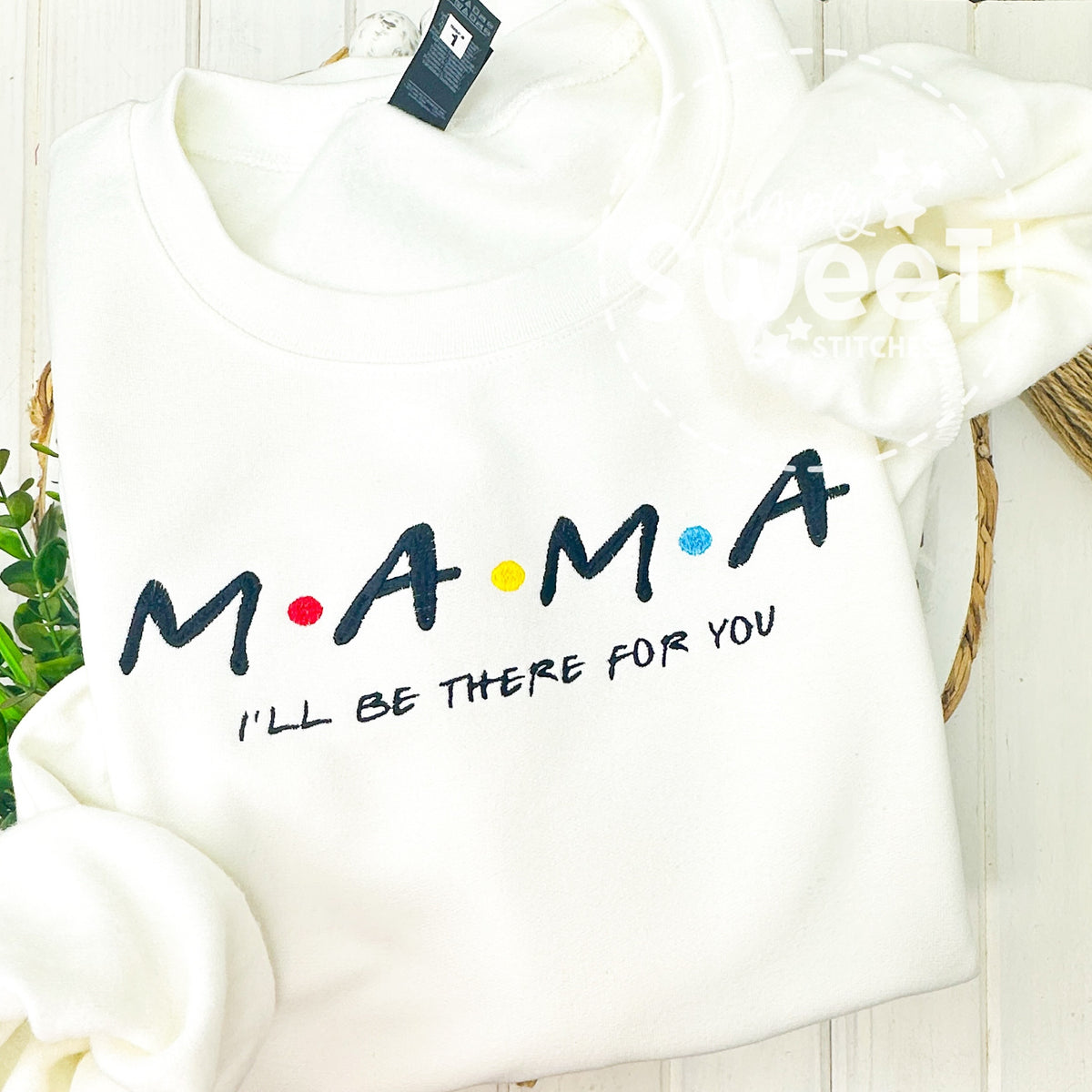 2536 - FRIENDS MAMA - EMBROIDERY ADULT SWEATSHIRT