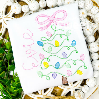 2706 - CHRISTMAS TREE WITH BOW | SKETCH CHILD SHIRT