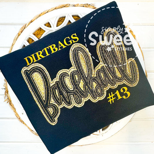 2849 | BASEBALL GLITTER | ADULT SWEATSHIRT