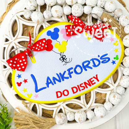 2085 - MOUSE BALLOONS FAMILY - STROLLER TAG