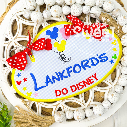 2085 - MOUSE BALLOONS FAMILY - STROLLER TAG