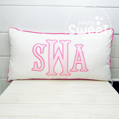 2715 - APPLIQUE NAME / MONOGRAM THROW PILLOW COVER