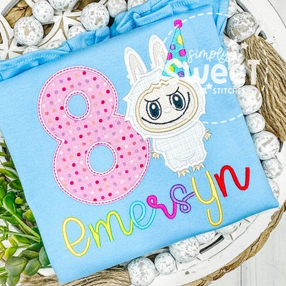 2967 | LABUBU BIRTHDAY NUMBER | APPLIQUE CHILD SHIRT
