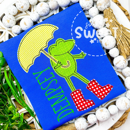 1731 | RAINY DAY FROG | APPLIQUE CHILD SHIRT