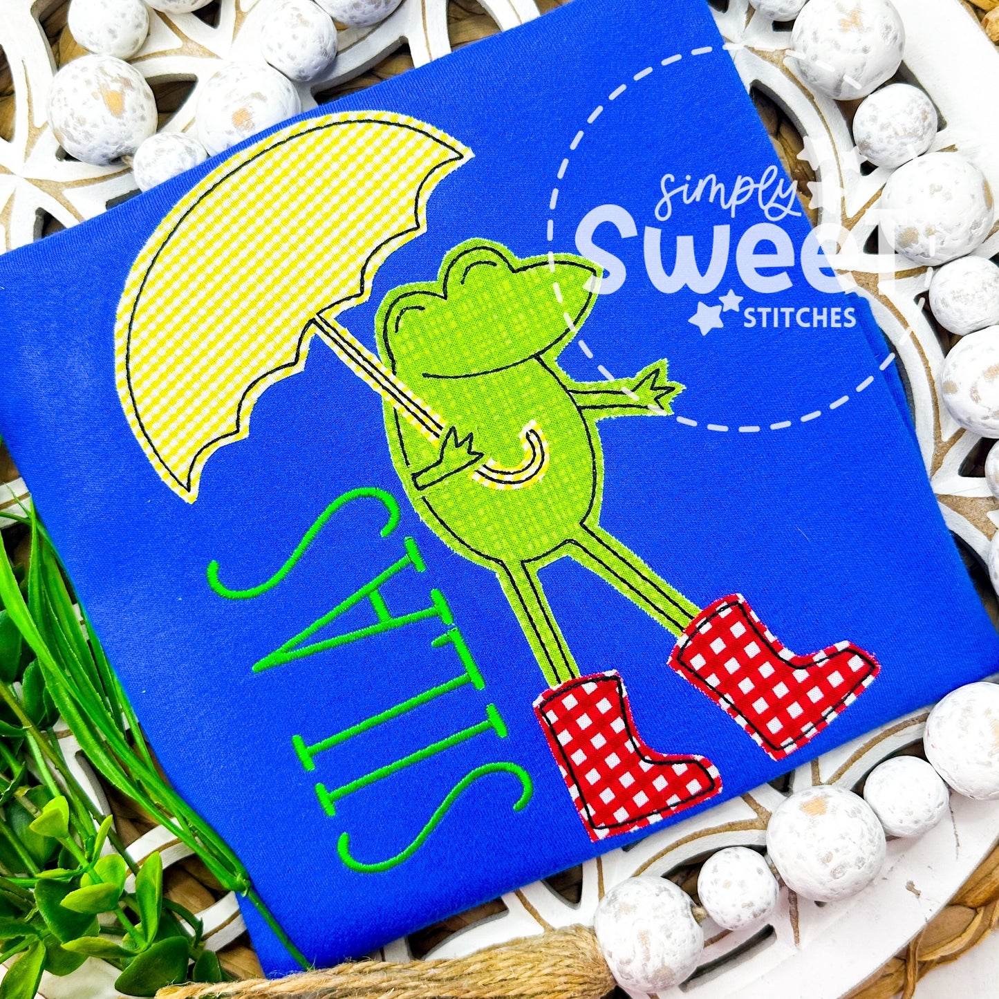 1731 | RAINY DAY FROG | APPLIQUE CHILD SHIRT