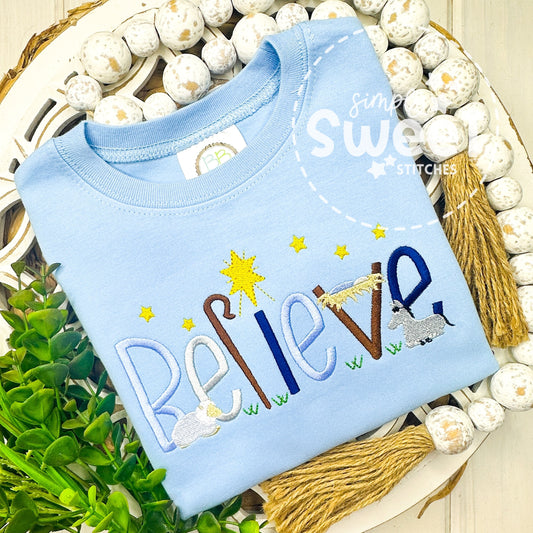 2677 - BELIEVE - SKETKCH CHILD SHIRT