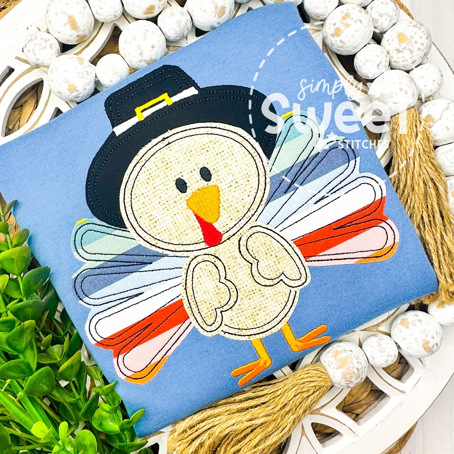 2156 - PILGRAM TURKEY - APPLIQUE CHILD SHIRT