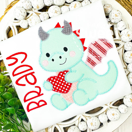 2985 | BOY VALENTINE DRAGON | APPLIQUE CHILD SHIRT