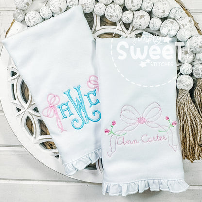 2834 - MONOGRAM WITH BOW | BURP CLOTH