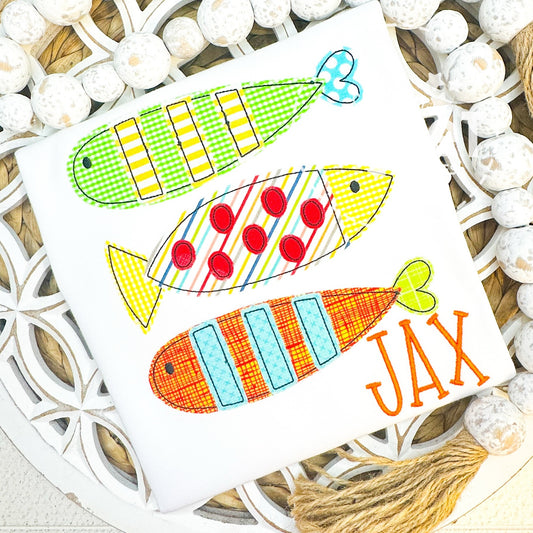 2915 | FISH TRIO | APPLIQUE CHILD SHIRT