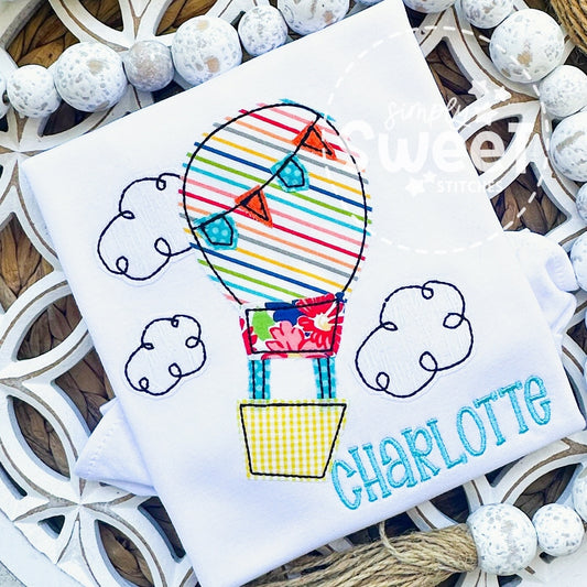 2917 | HOT AIR BALLOON | APPLIQUE CHILD SHIRT