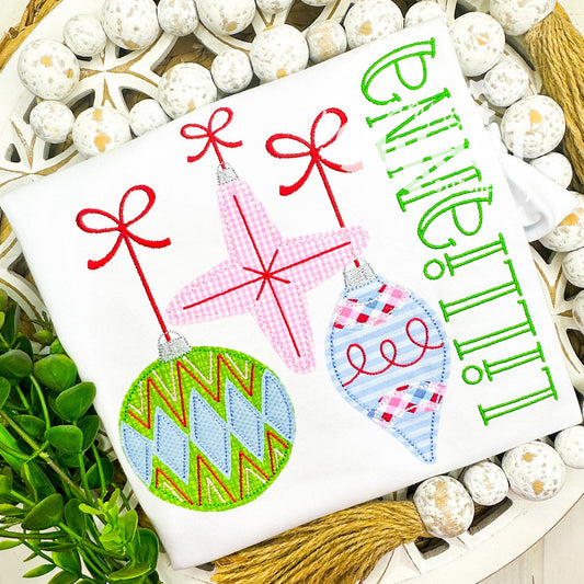 2997 | HANGING ORNAMENTS TRIO | APPLIQUE CHILD SHIRT