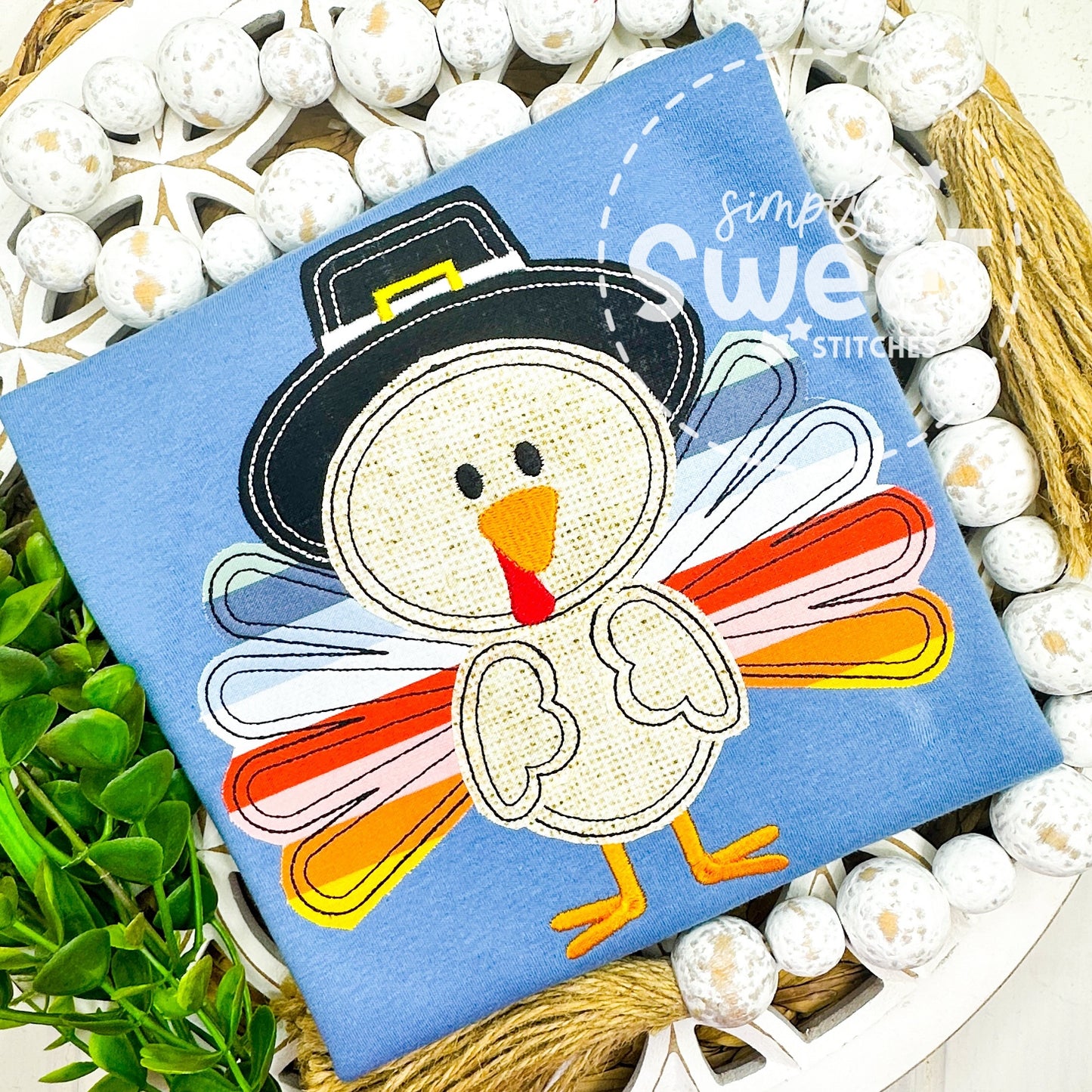 2156 - PILGRAM TURKEY - APPLIQUE CHILD SHIRT