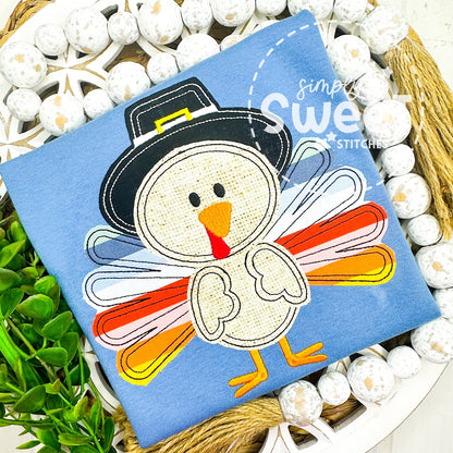 2156 - PILGRAM TURKEY - APPLIQUE CHILD SHIRT