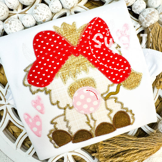 2927 | VALENTINE HIGHLAND COW GIRL | APPLIQUE CHILD SHIRT