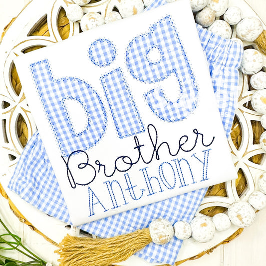 1052 - BIG BROTHER NAME - APPLIQUE CHILD SHIRT