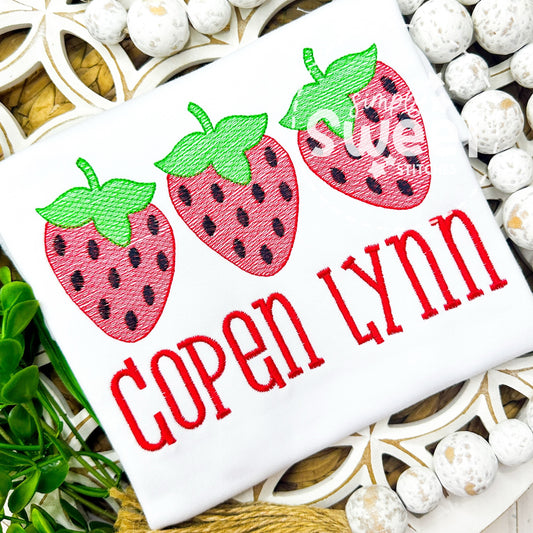1661 | STRAWBERRY TRIO | SKETCH CHILD SHIRT